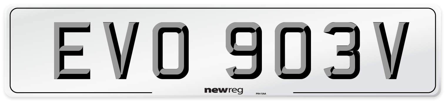 EVO 903V Number Plate from New Reg